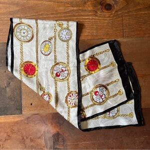 Vintage pocket Watch Scarf Silk